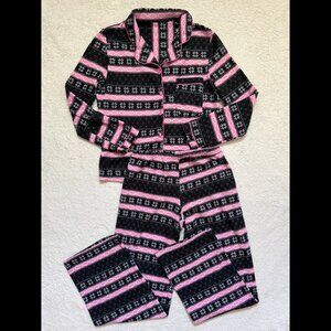 Black & Pink Winter Pyjamas Set